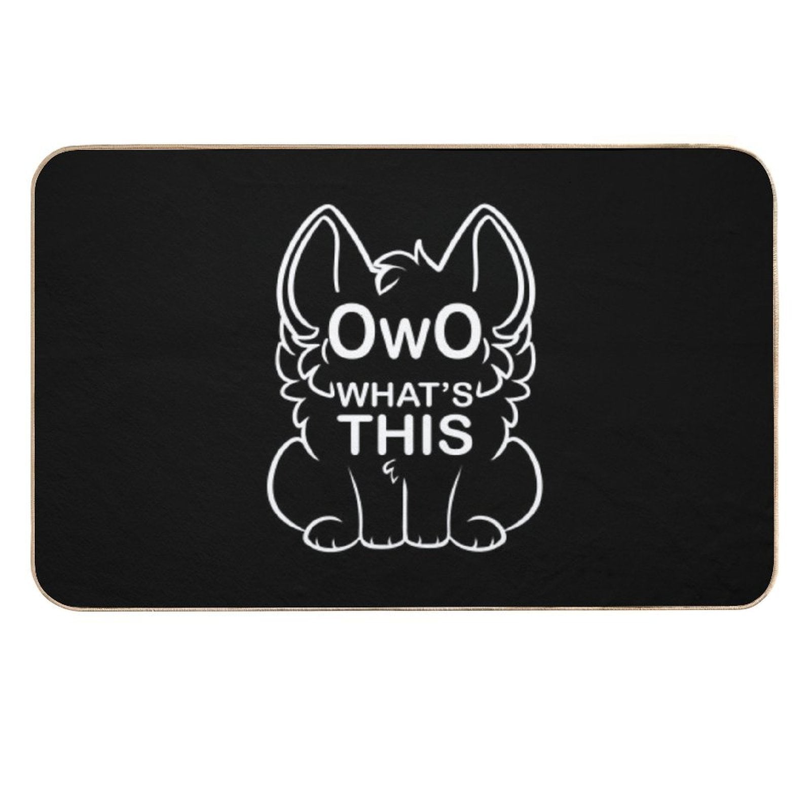 OwO What's This - White Text  Rapid-Drying Bath Mat