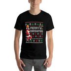Merry Swishmas Basketball Ugly Christmas Sweater Men Boys  Slim-fit Cut T-Shirt