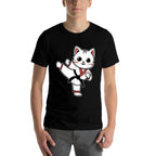 Karate Taekwondo Funny Cat Jiu Jitsu Women Girls MMA  Moisture-wicking T-Shirt