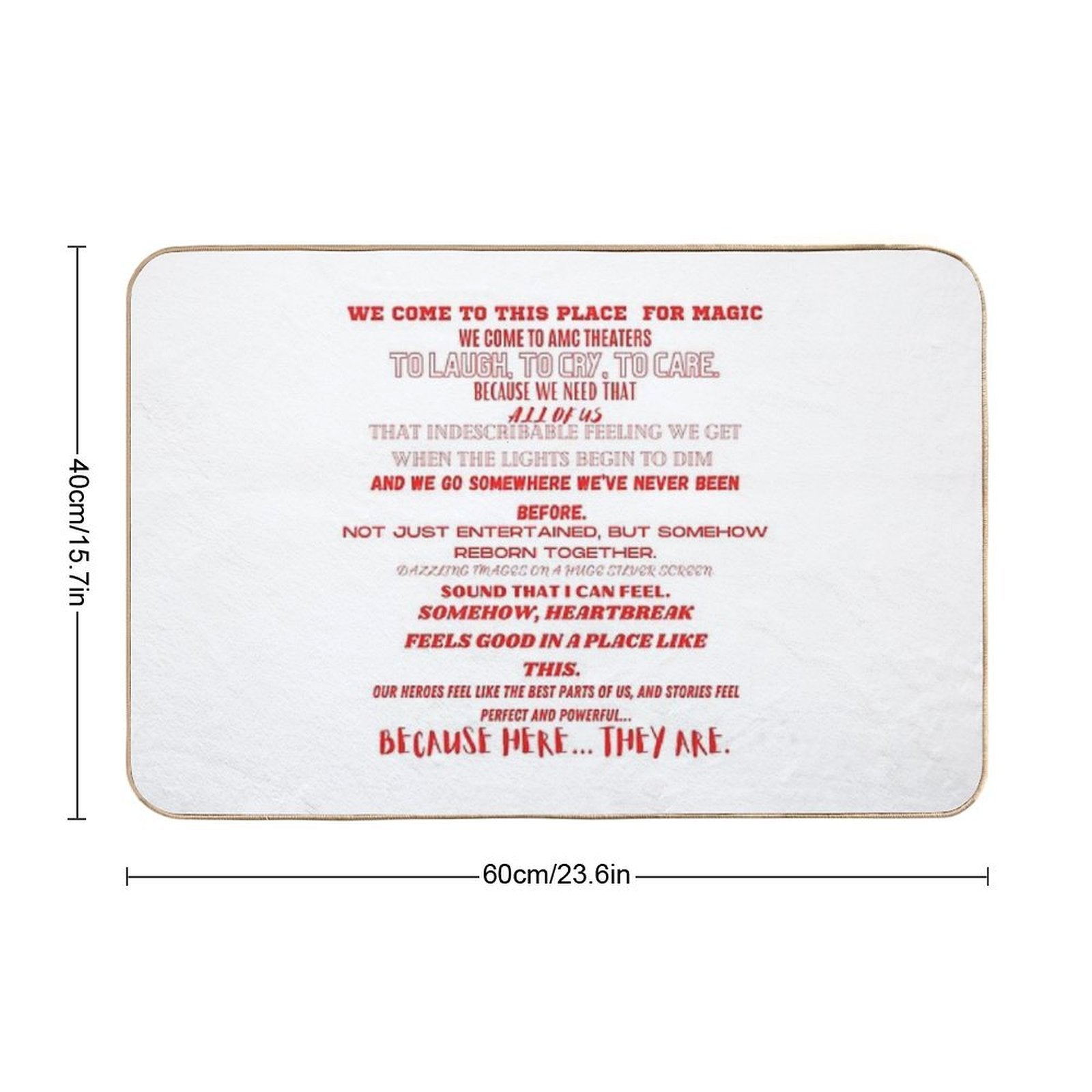 AMC Theaters Speech  Easy To Clean Bath Mat