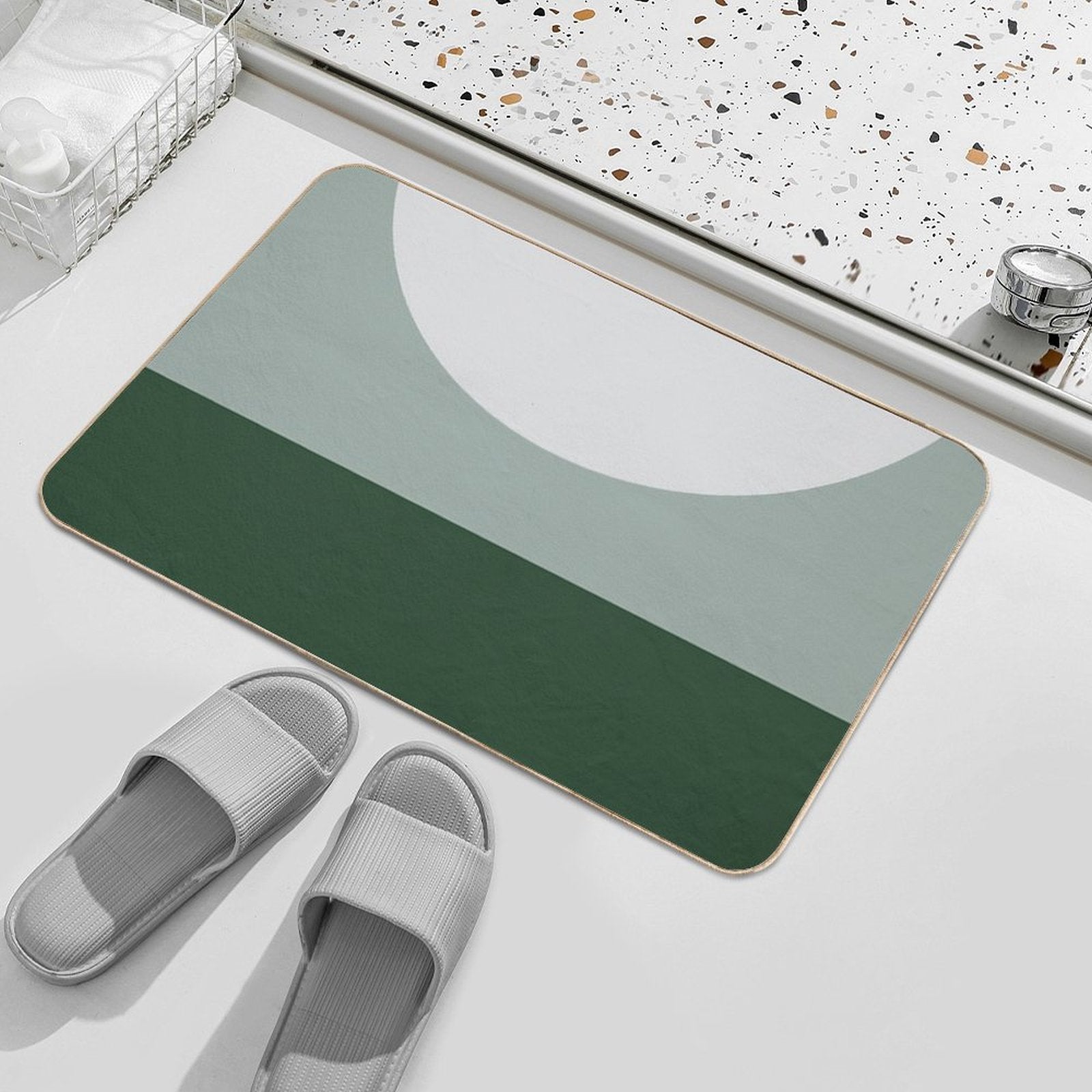 House of Snakes Minimalist Geo 01  Stain-Proof Bath Mat