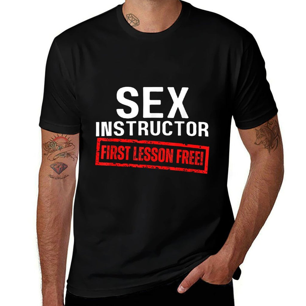 Sex Instructor First Lesson Free Funny Flirt Edgy Gag 2023  Lightweight T-Shirt