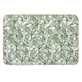 Vintage Green Leaves, Botanical Pattern  Rapid-Drying Bath Mat