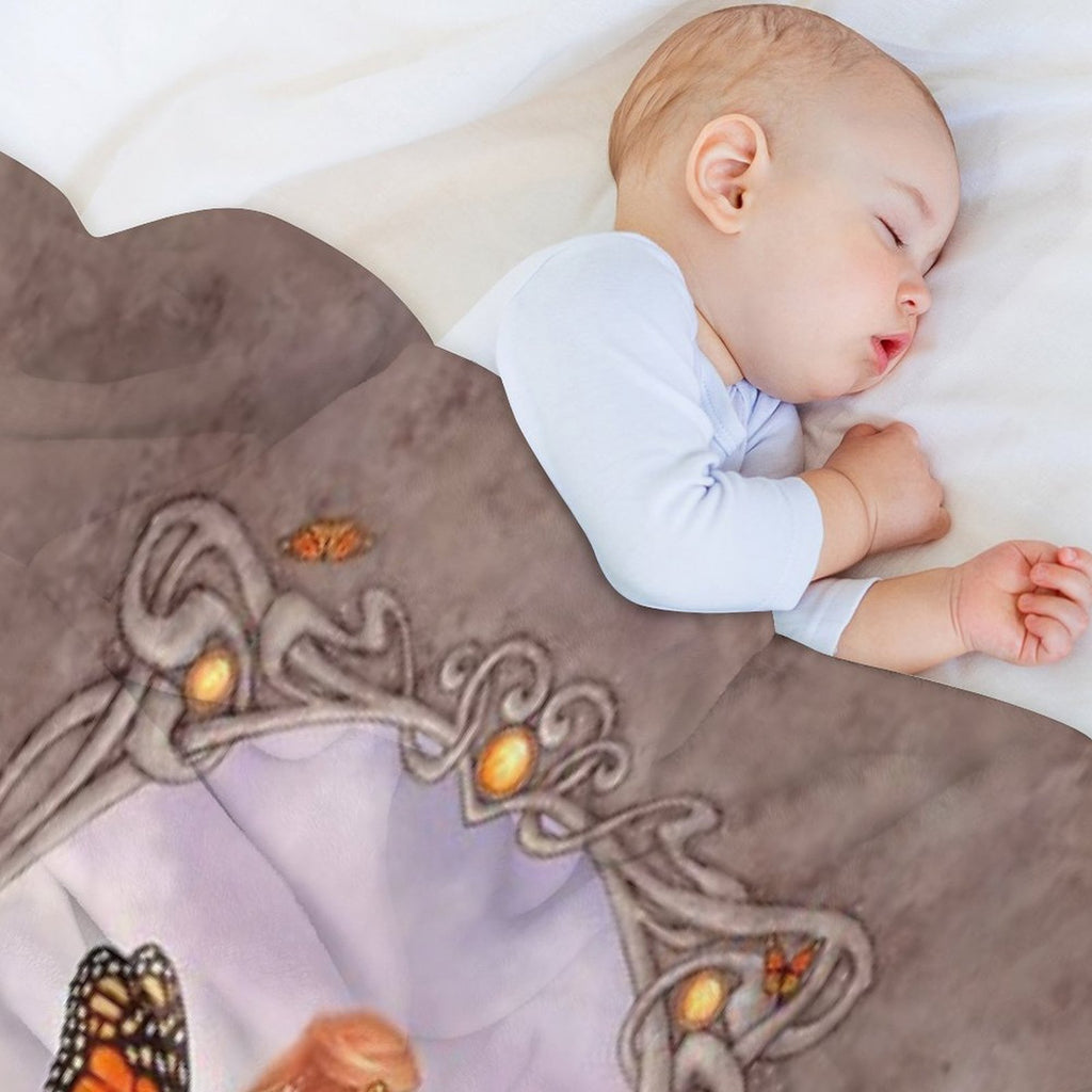 Citrine Birthstone Fairy Travel-friendly Throw Blanket