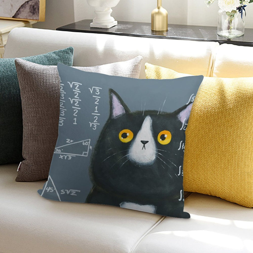 Maths Cat Soft Anti-Pilling Throw Pillow