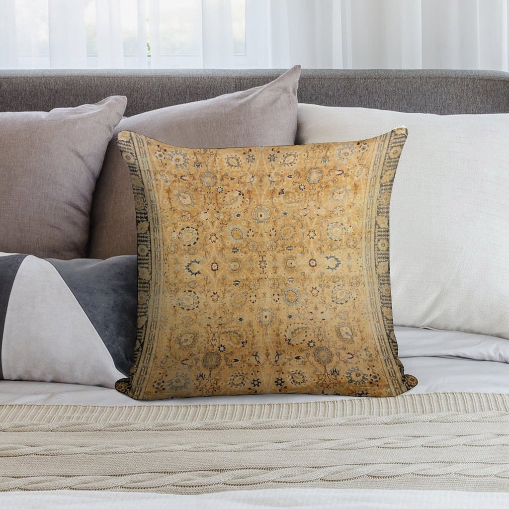 Antique Persian Tabriz Rug Print Soft High-Density Material Throw Pillow