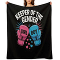 Gender Reveal Party Keeper Of Gender Boxing Pink Or Blue Travel-friendly Throw Blanket