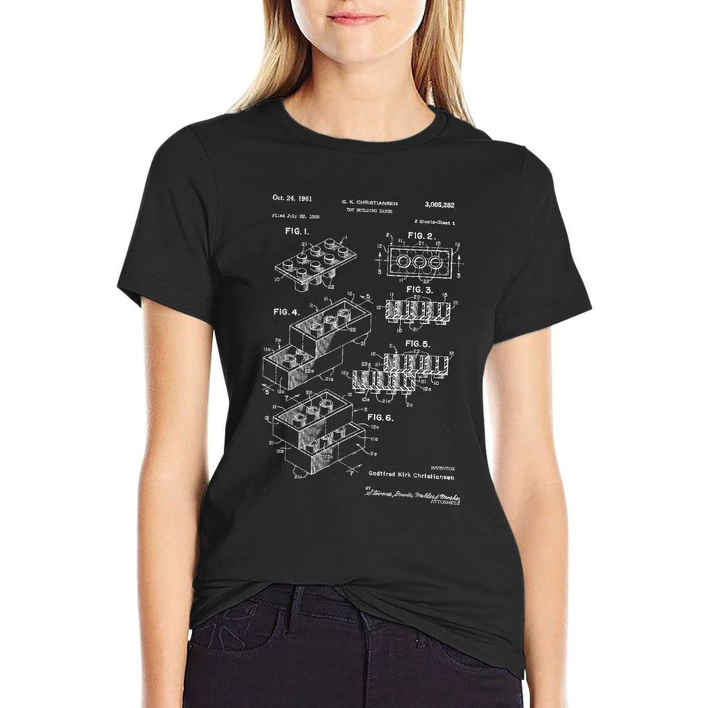 Toy Building Brick Patent T  Relaxed-fit T-Shirt