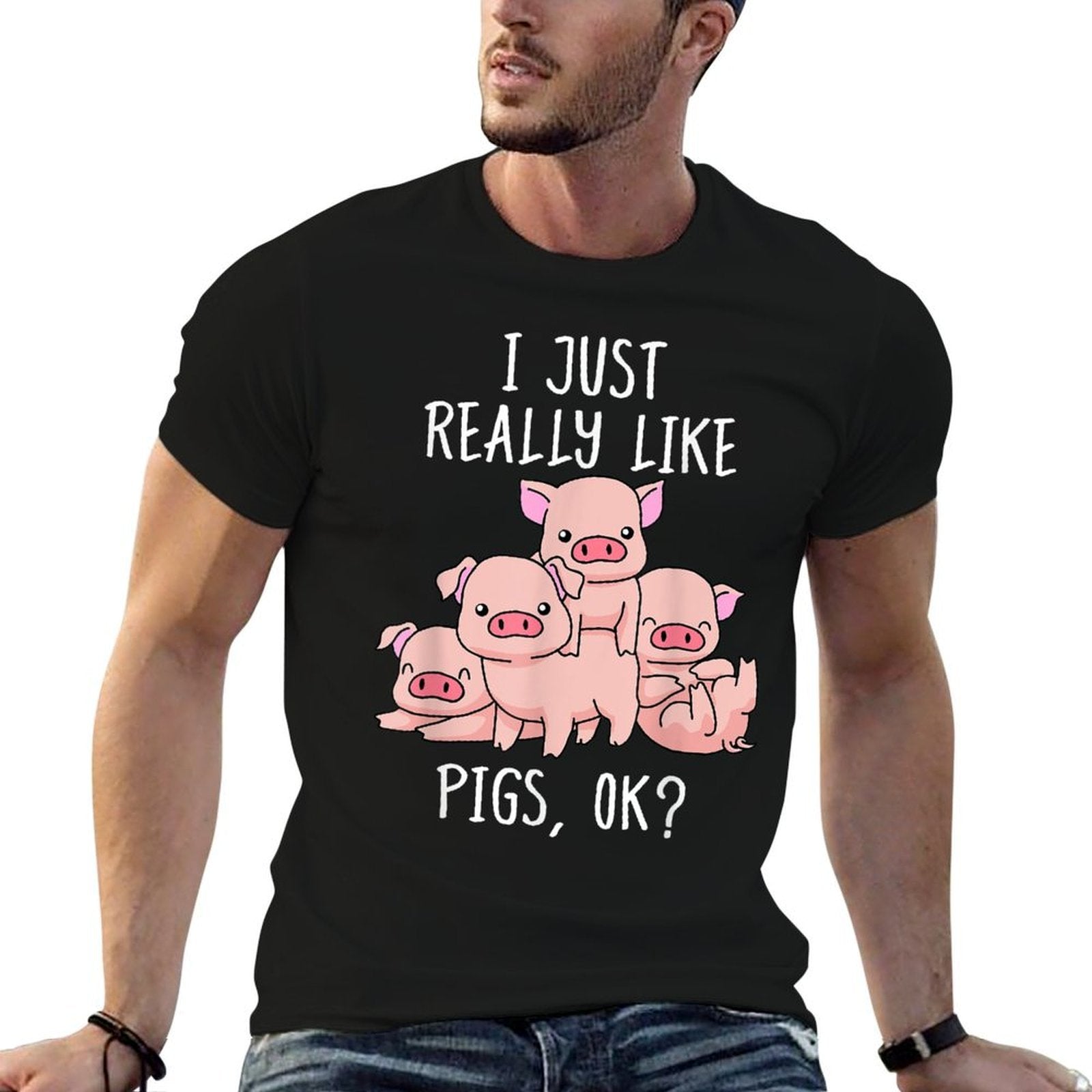 Love Pig Women Pig Gifts Pigs Tshirt Men Cute Swine  Relaxed-fit T-Shirt