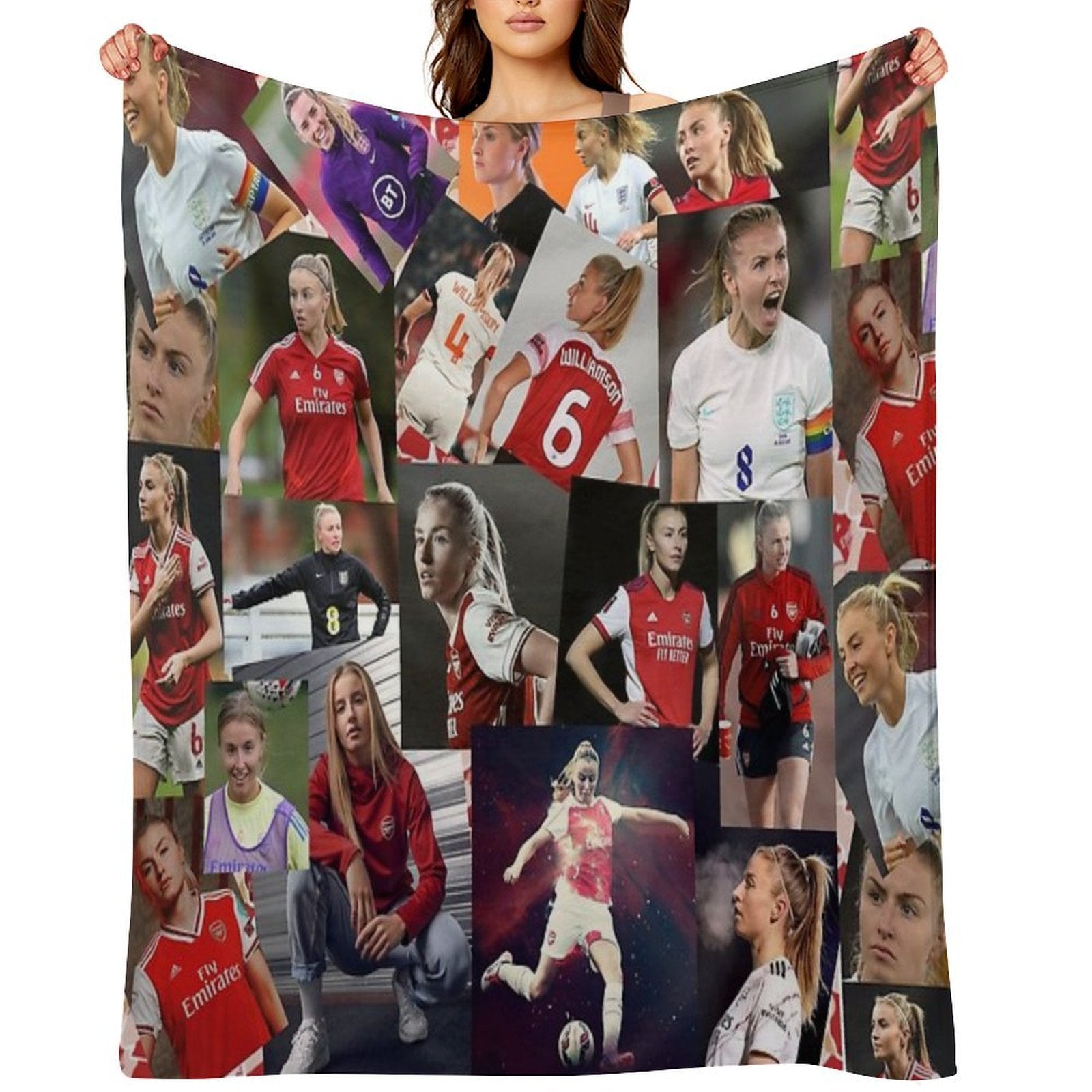 Leah Williamson Beautiful Aesthetic Collage Art Velvety-soft Throw Blanket