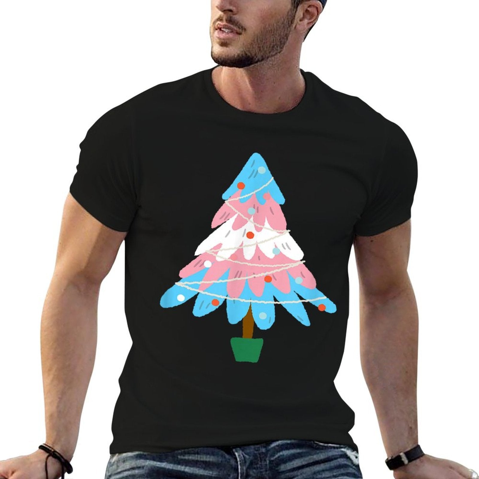 Christmas Tree Transgender Lgtbq Pride Christmas  Affordable Price T-Shirt