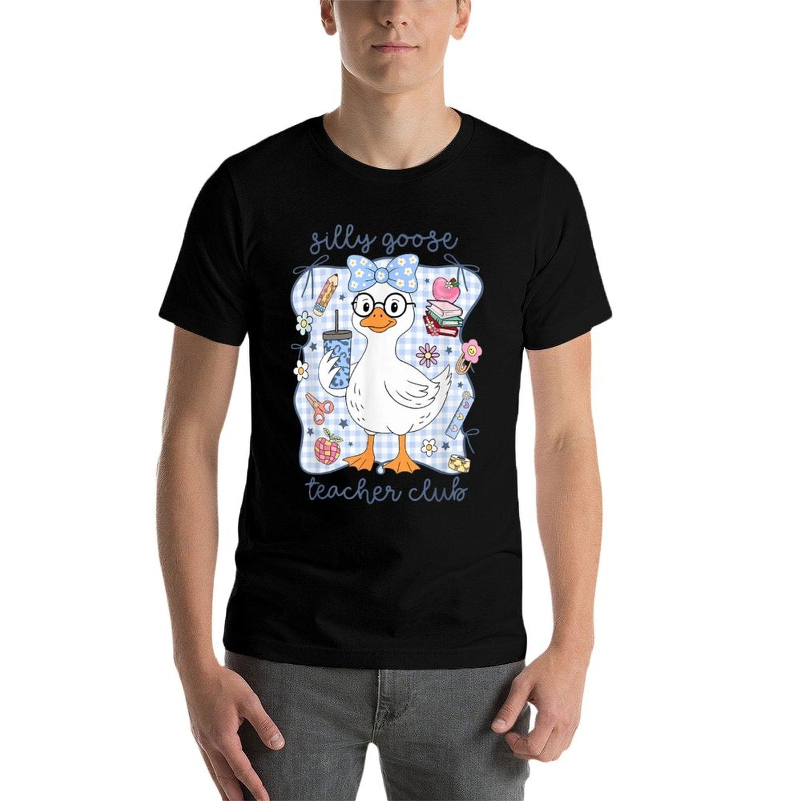 Retro Funny Back To School Teacher Silly Goose Teacher Club  Versatile T-Shirt