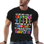 Funny Teacher We Are Like A Box of Crayons for Men Women Kids  Easy-care T-Shirt