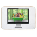 Computer Screen Green Bathtub Sunflower Highland Cow  Rapid-Drying Bath Mat