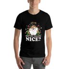 Looney Tunes Christmas Taz Who You Calling Nice  Rolled Sleeves T-Shirt