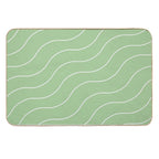Cute Green Squiggly Lines Aesthetic Items  Pet-Safe Bath Mat