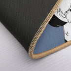 LOVE Black And White Sheepadoodle 6 - Navy  Non-Slip Bath Mat