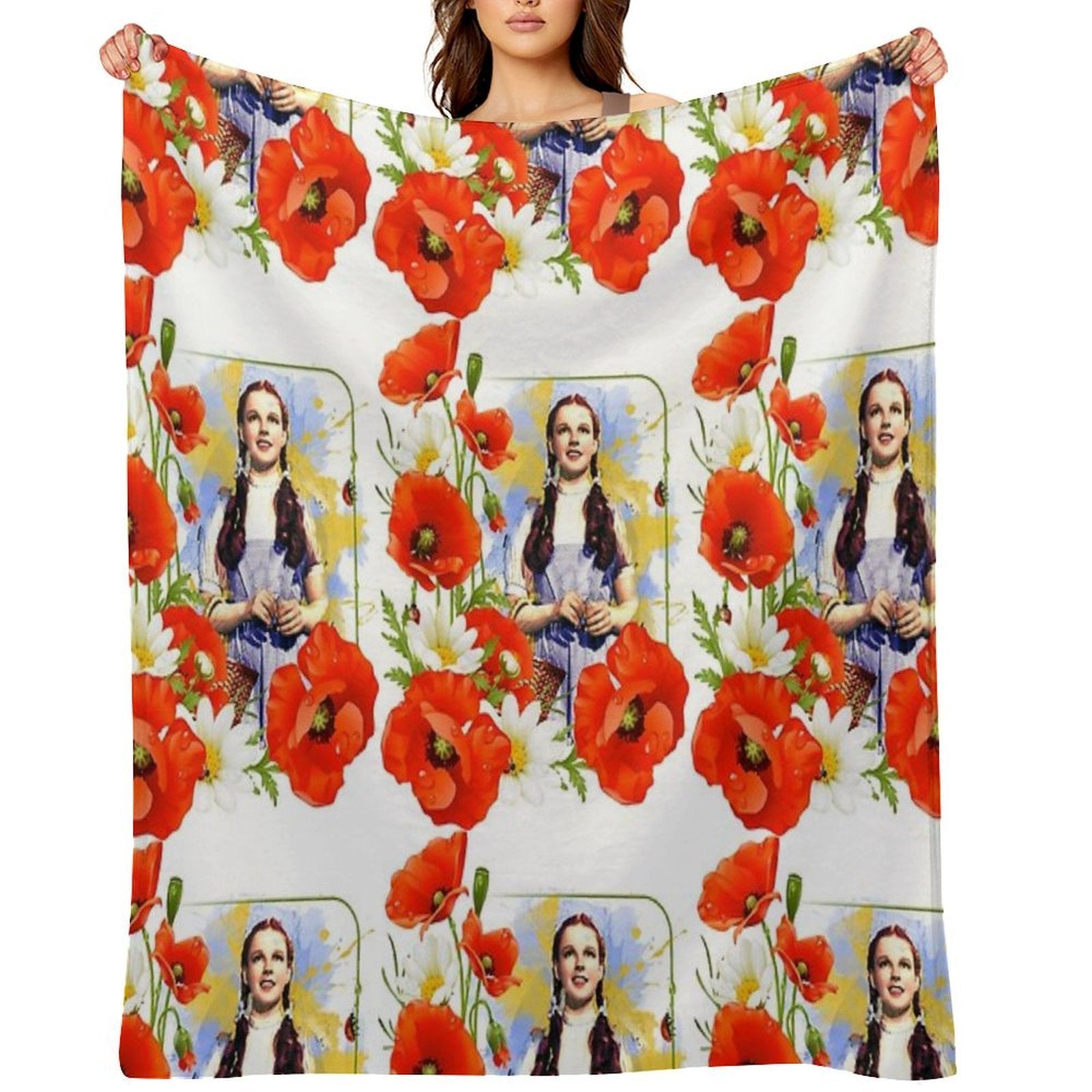 Dorothy Poppies Wrinkle-free Throw Blanket