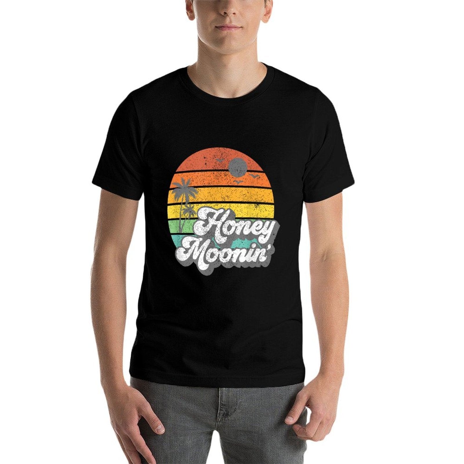 Honey Moonin Beach Honeymoon Vacation Men Women Couples Gift  Eco-friendly Material T-Shirt