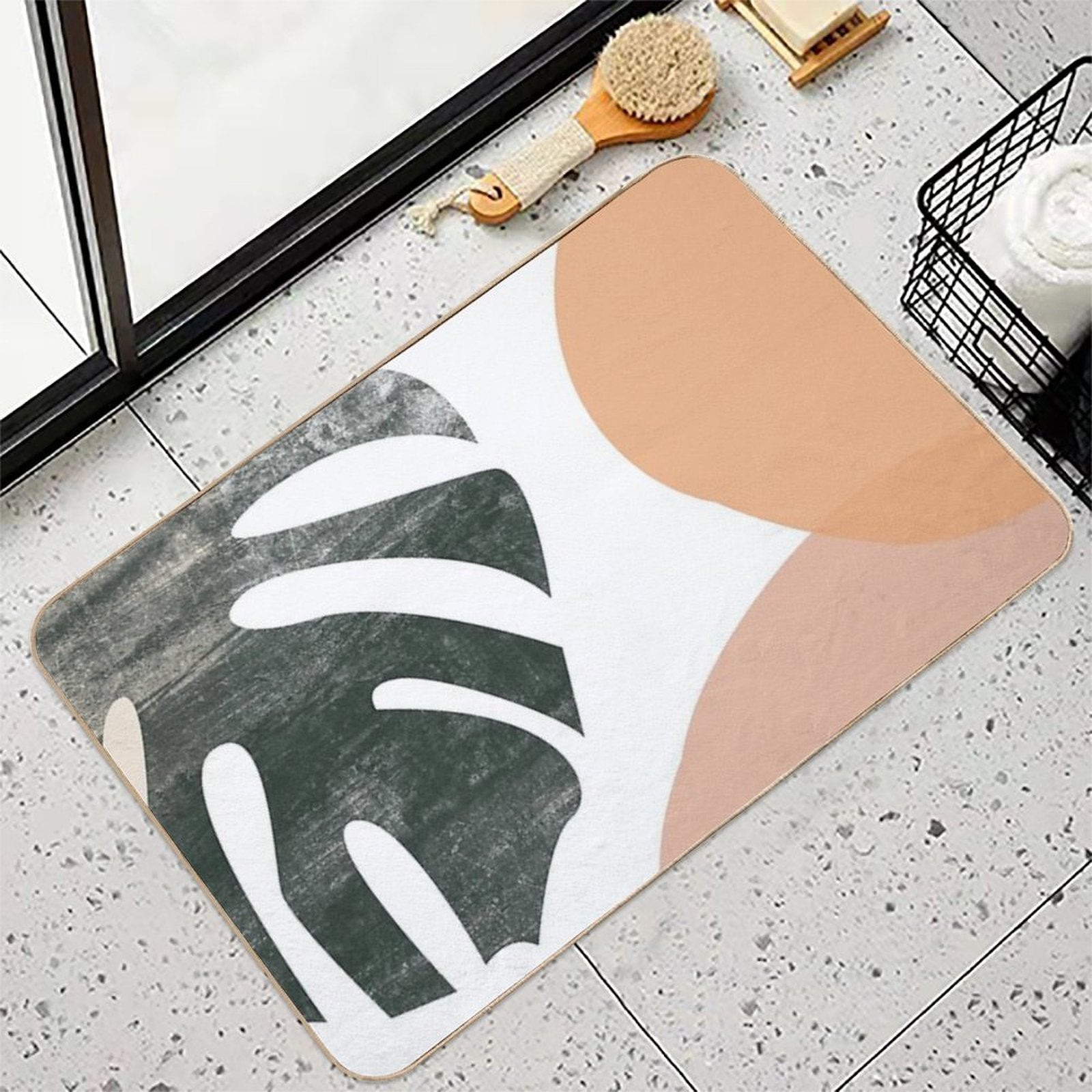 Boho Tropical Botanical Art 2  Fade-Resistant Bath Mat