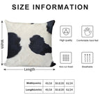 Black And White Cow Print Soft Hidden Zipper Throw Pillow