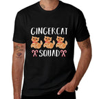 Christmas Gingerbread Cat Gingercat Squad  Heathered Texture T-Shirt