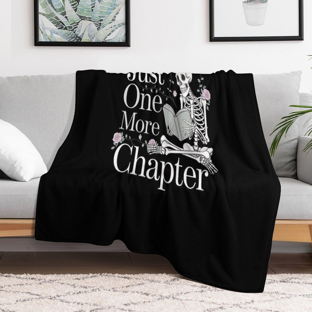 Just One More Chapter Skeleton Shrink-resistant Throw Blanket