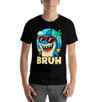 Funny Bruh Shark With Sunglasses Memenager Kids Boys  Odor-resistant T-Shirt