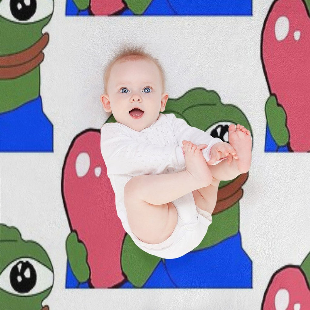 Peepo Heart Pepe Love Wrinkle-free Throw Blanket