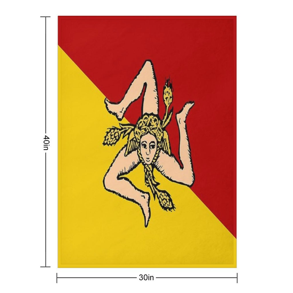 Sicilian Flag of Sicily Quick-dry Throw Blanket