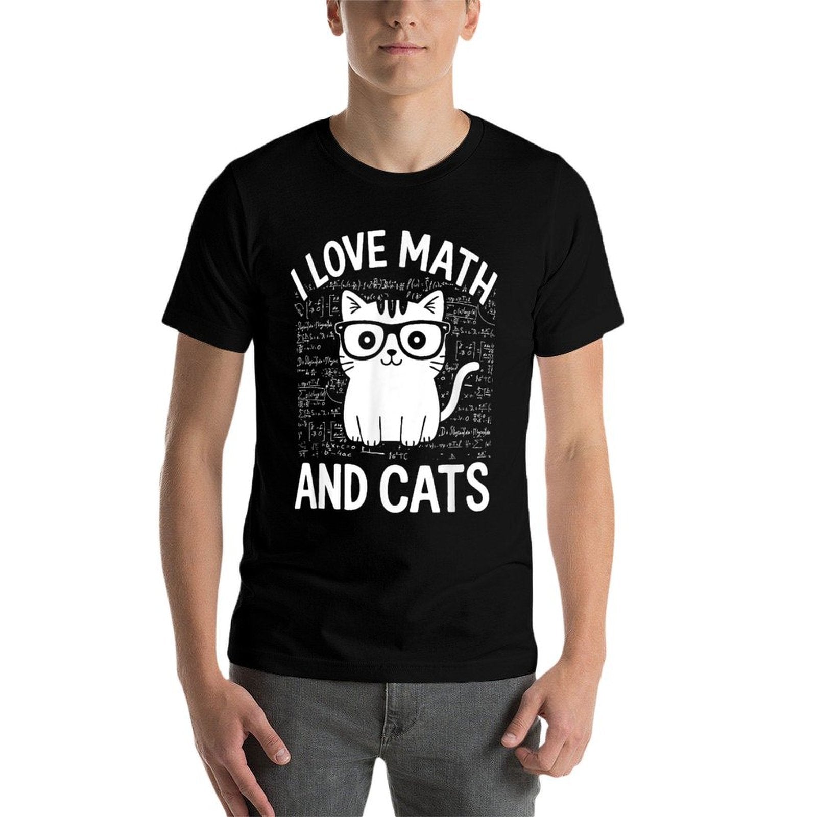 Funny Math And Cats Apparel for Teachers Students Cat Lovers  Slim-fit Cut T-Shirt