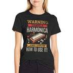 Harmonica Vintage Retro Harmonica Player Gift  Trendy Pattern T-Shirt