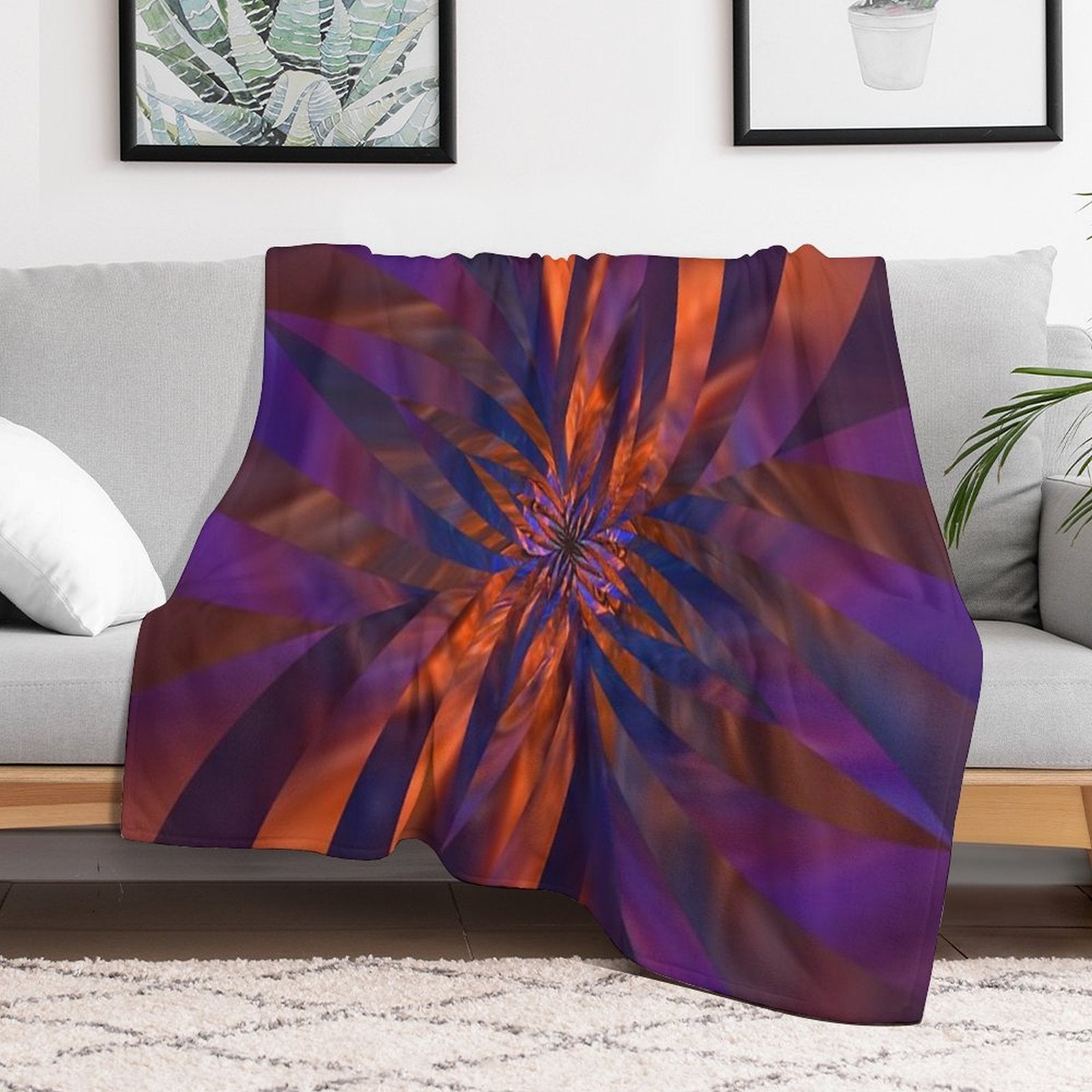 Abstract in Orange And Purple Comfort Throw Blanket