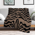 Tiger Pattern in Black And Gold Compact Throw Blanket
