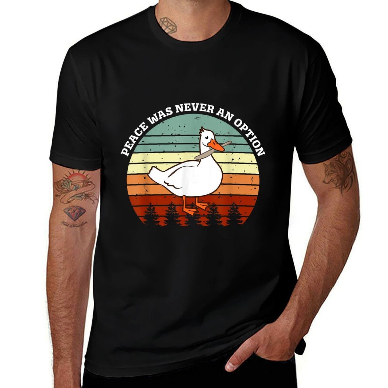 Peace Was Never An Option Goose Meme  Slim-fit Cut T-Shirt