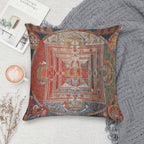 Manjushri Tibetan Buddhist Deity Mandala Thangka Reproduction Soft Skin-Friendly Throw Pillow
