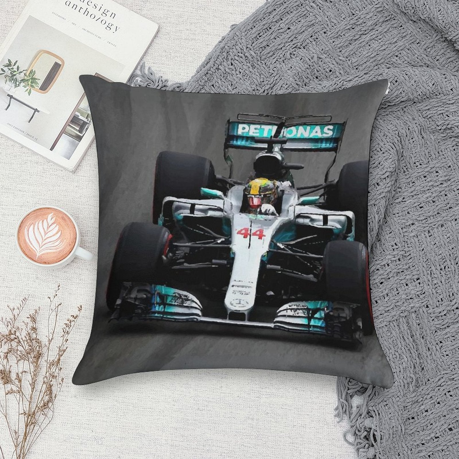 Lewis Hamilton 44 - Digital Art Soft Multiple Sizes Throw Pillow