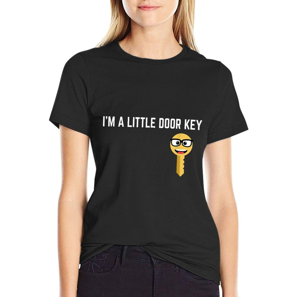 Funny Im A Little Door Key Nerdy Bad Dorky Mom Dad Kids Pun  Wrinkle-resistant T-Shirt