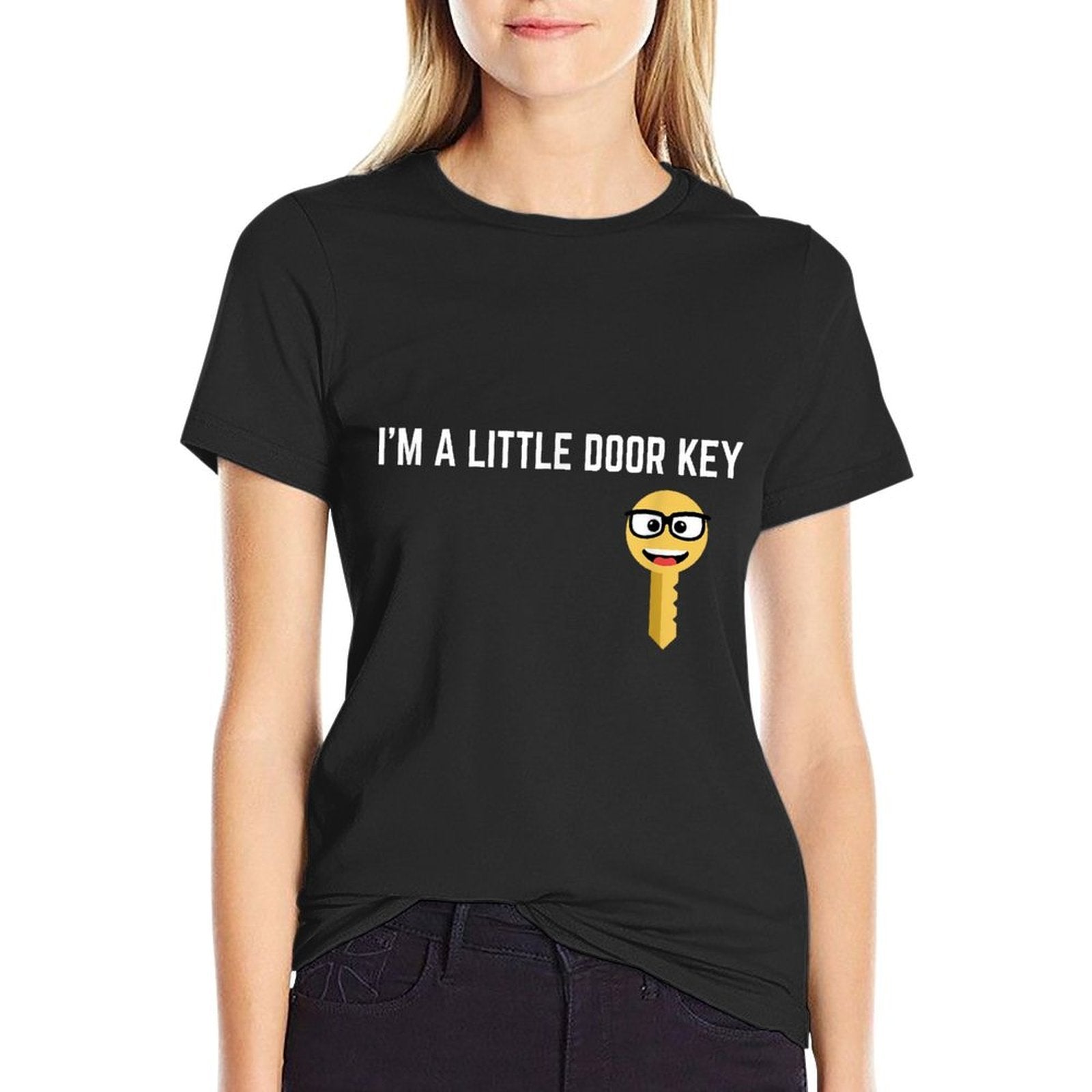 Funny Im A Little Door Key Nerdy Bad Dorky Mom Dad Kids Pun  Wrinkle-resistant T-Shirt