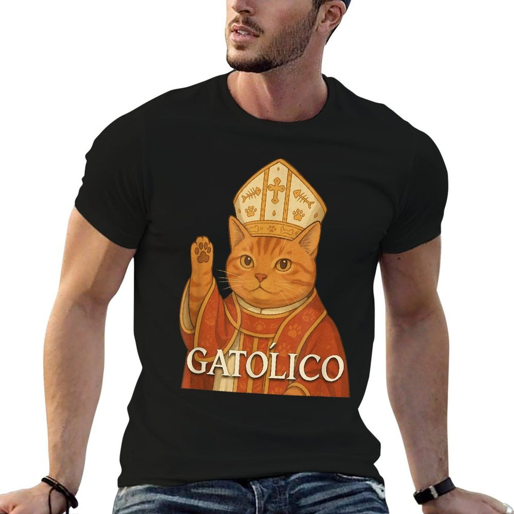 Catholic Cat GATÓLICO Funny Pet Graphic  Odor-resistant T-Shirt
