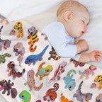 Gecko - Bright Eco-conscious Throw Blanket