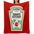 Ketchup Halloween 2023 Costume Family Group Matching Couple Mustard Mayo Gift-ready Throw Blanket