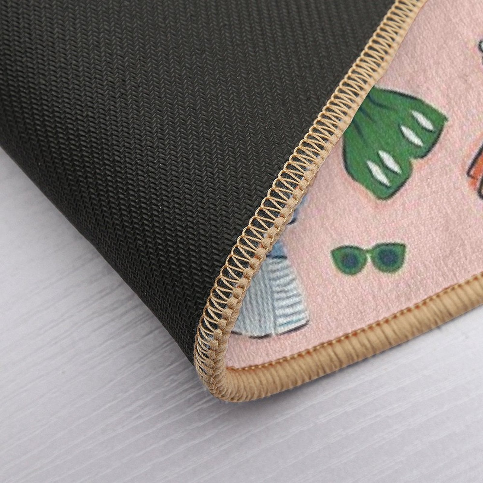 Retro 1950s Swimwear And Sunglasses Pattern  Anti-Trip Bath Mat