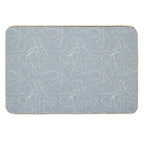 Wavy Scribbles Grey  Non-Slip Bath Mat