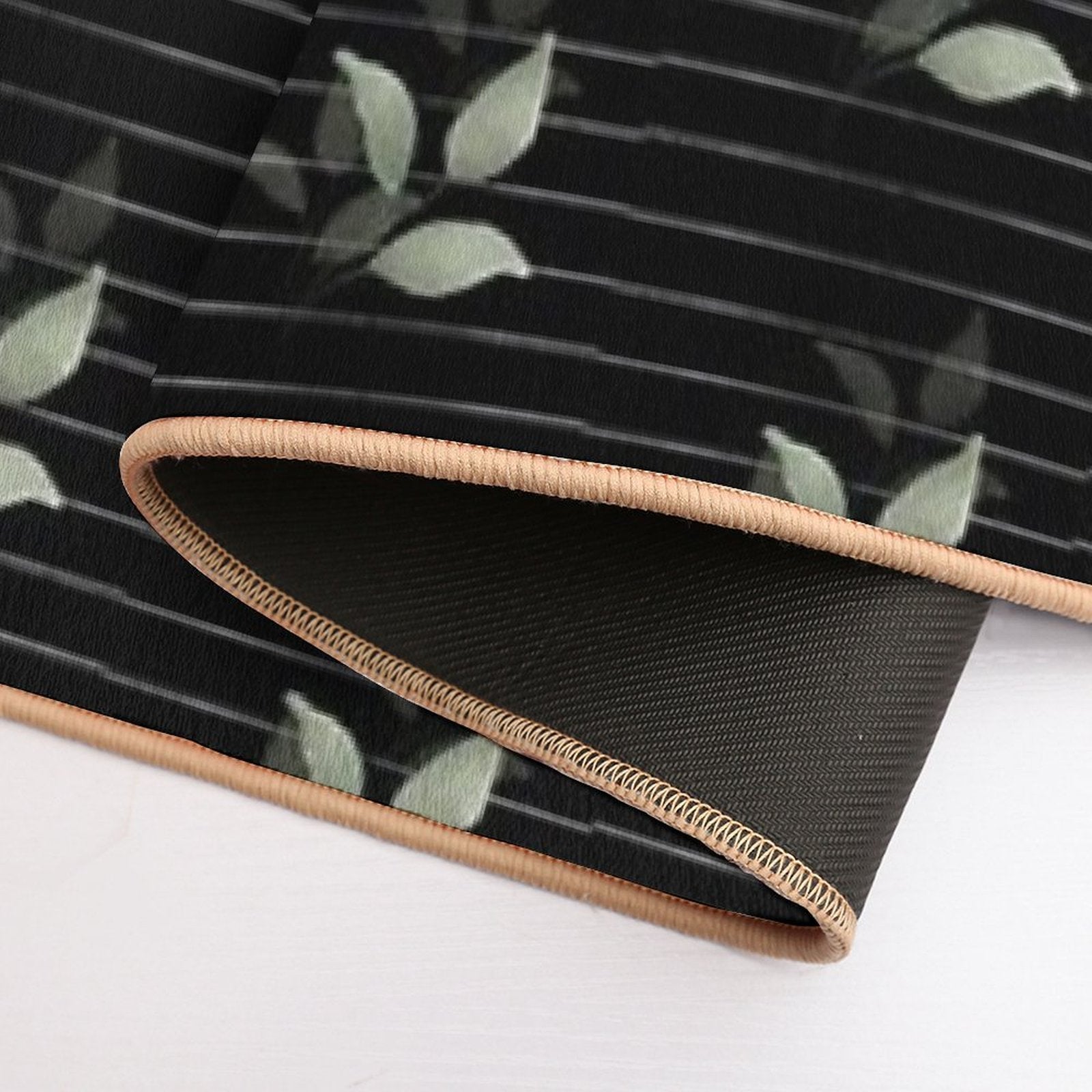 Flowers on Stripes  Multi-Purpose Bath Mat