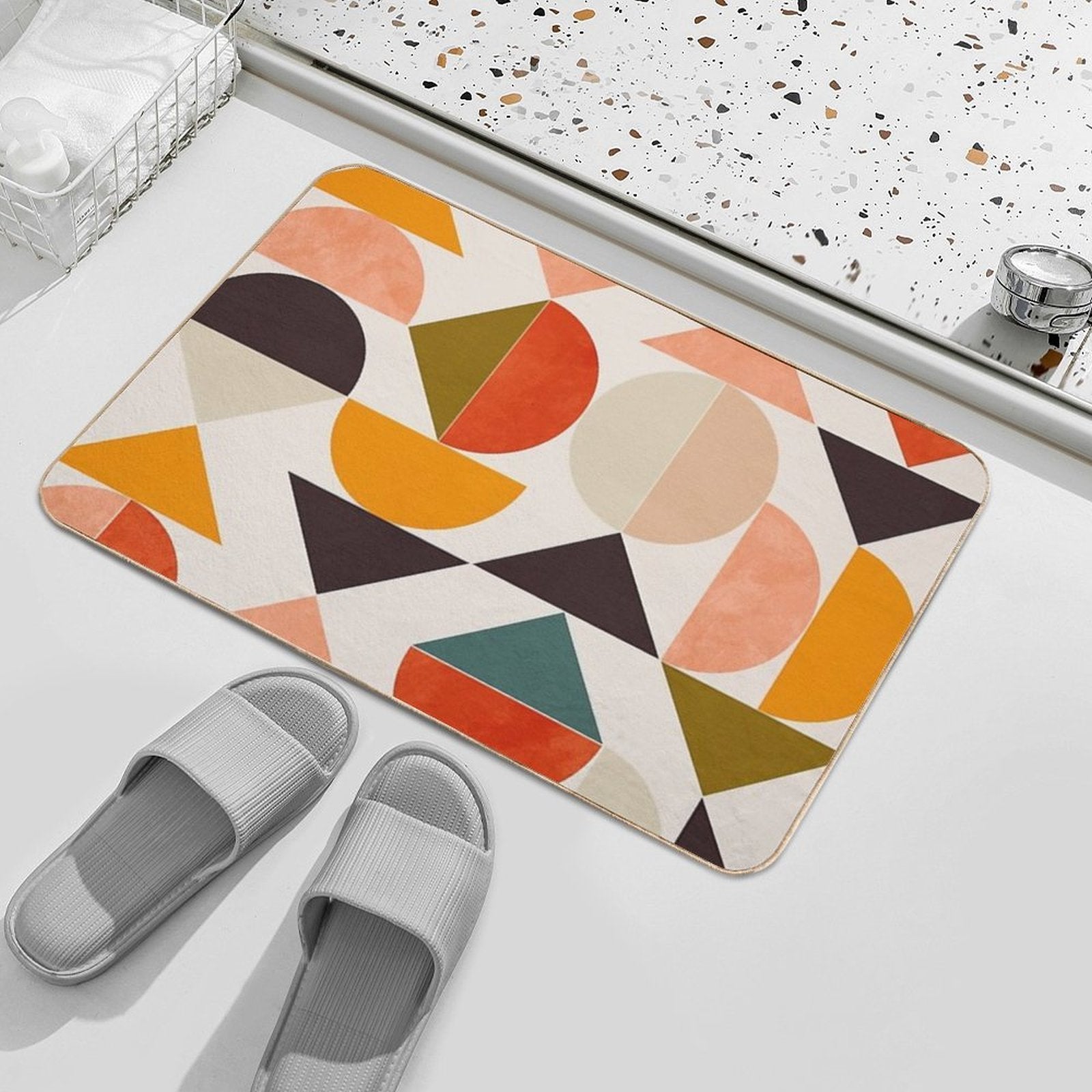 Bauhaus Geometric Colorful 2  High-Traffic Bath Mat