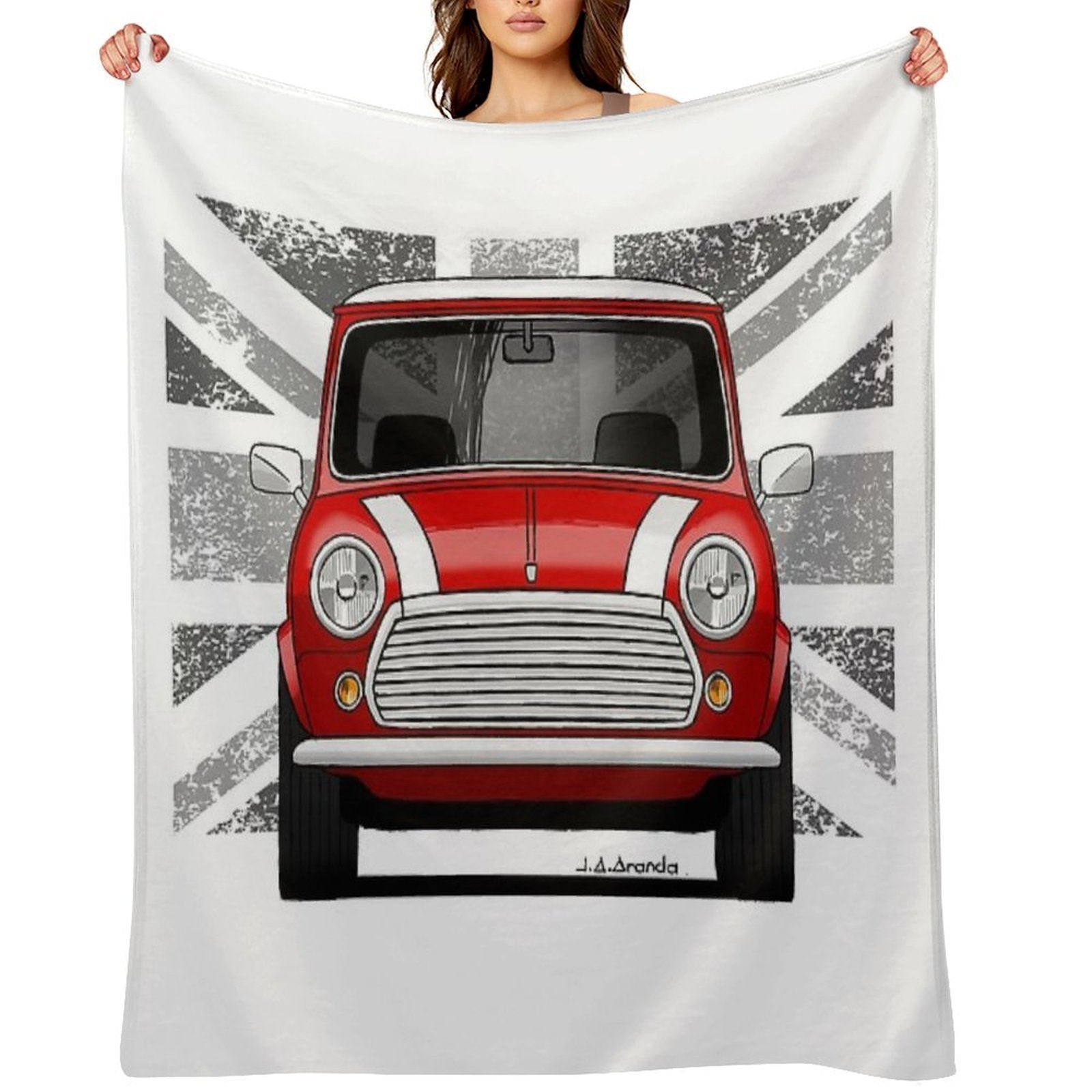 The Classic British Utility with A Union Jack Bottom Plush Throw Blanket