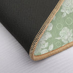 Bouquet of Roses on A Bright Green Retro Background  Stain-Proof Bath Mat