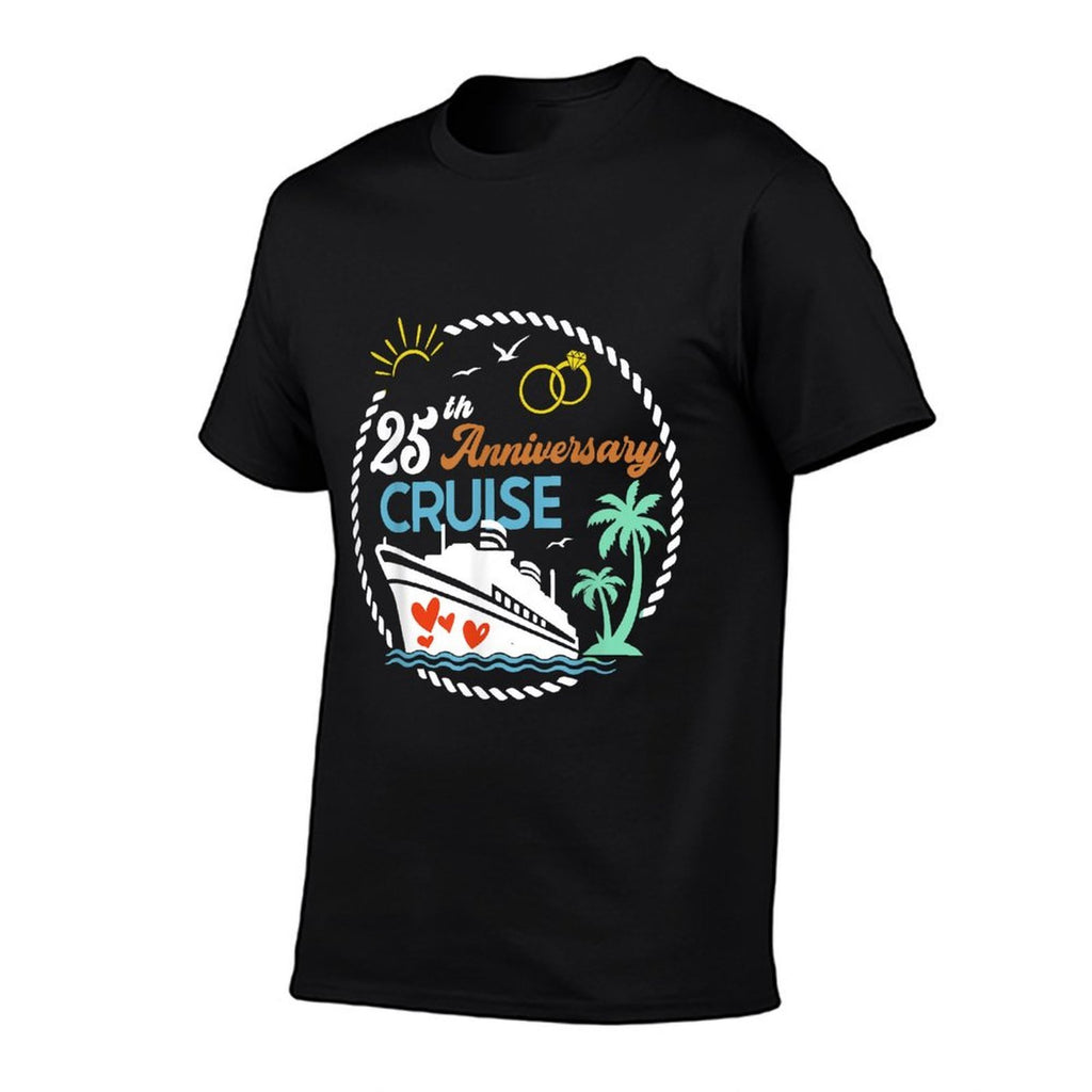 25th Anniversary Cruise Silver Wedding Cruise Vacation  Rolled Sleeves T-Shirt