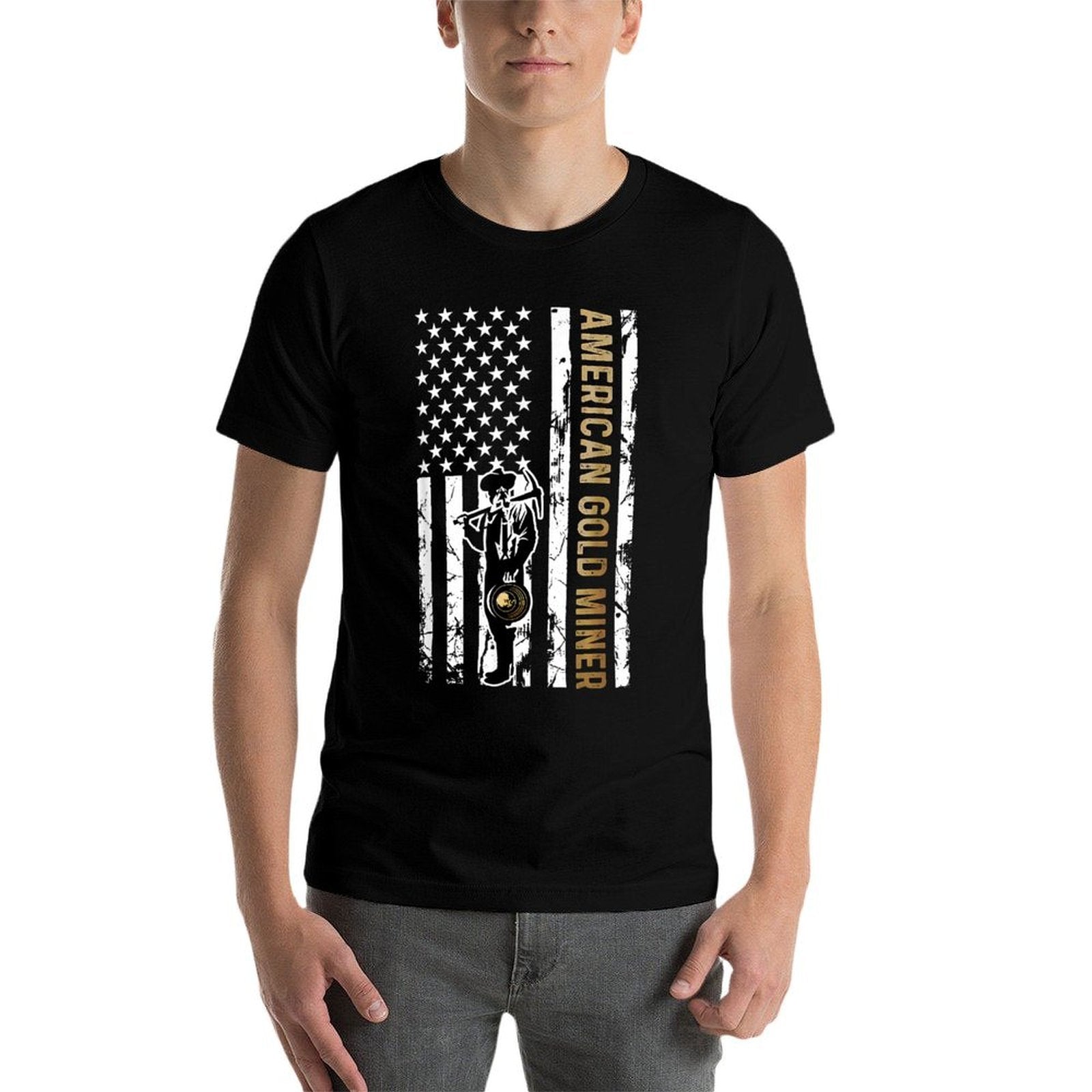 Golden US for American Gold Miner Comfortable T-Shirt